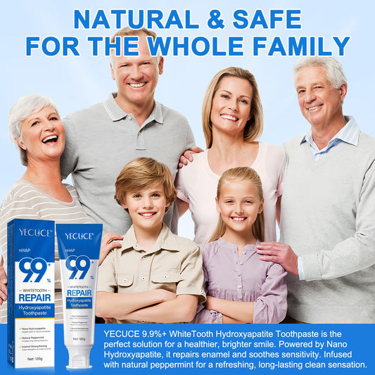 2PCS 9.9% Hydroxylapatit Zahnpasta zur Reparatur Zahnschmelzes und Stärkung Zähne, Nano Hydroxylapatit Remineralisierung Zahnpasta, Fluoridfreie, aufhellende Zahncreme für empfindliche Zähne, Minze