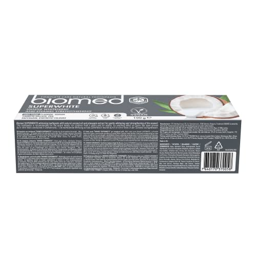 BIOMED Biomed Super White Fluorid freie Coconut Oil Toothpaste, 99 Prozent Natural Ingredients, 100g