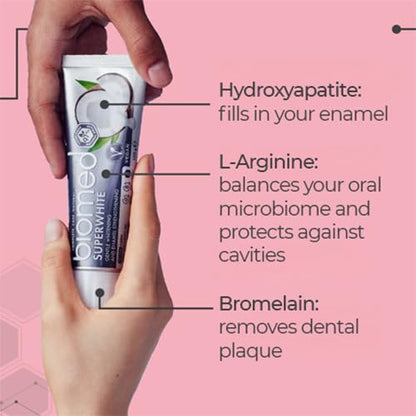 BIOMED Biomed Super White Fluorid freie Coconut Oil Toothpaste, 99 Prozent Natural Ingredients, 100g