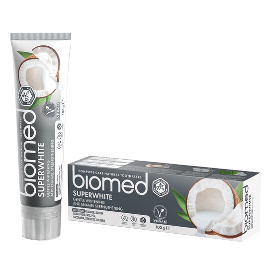 BIOMED Biomed Super White Fluorid freie Coconut Oil Toothpaste, 99 Prozent Natural Ingredients, 100g