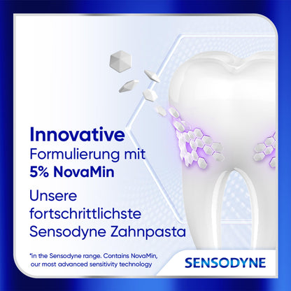 Zahnpasta - Sensodyne Clinical Repair, Zahncreme für empfindliche Zähne mit 5 % NovaMin, für langanhaltende Linderung, 3x75ml