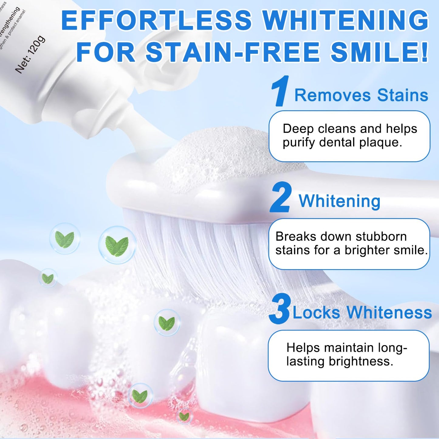 2PCS 9.9% Hydroxylapatit Zahnpasta zur Reparatur Zahnschmelzes und Stärkung Zähne, Nano Hydroxylapatit Remineralisierung Zahnpasta, Fluoridfreie, aufhellende Zahncreme für empfindliche Zähne, Minze