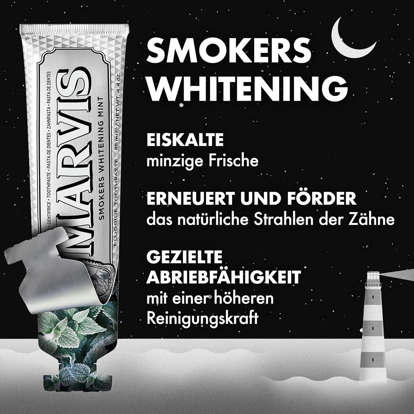 Marvis Smokers Whitening Mint Zahncreme, kühle Minze, 85 ml