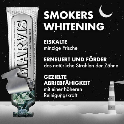 Marvis Smokers Whitening Mint Zahncreme, kühle Minze, 85 ml