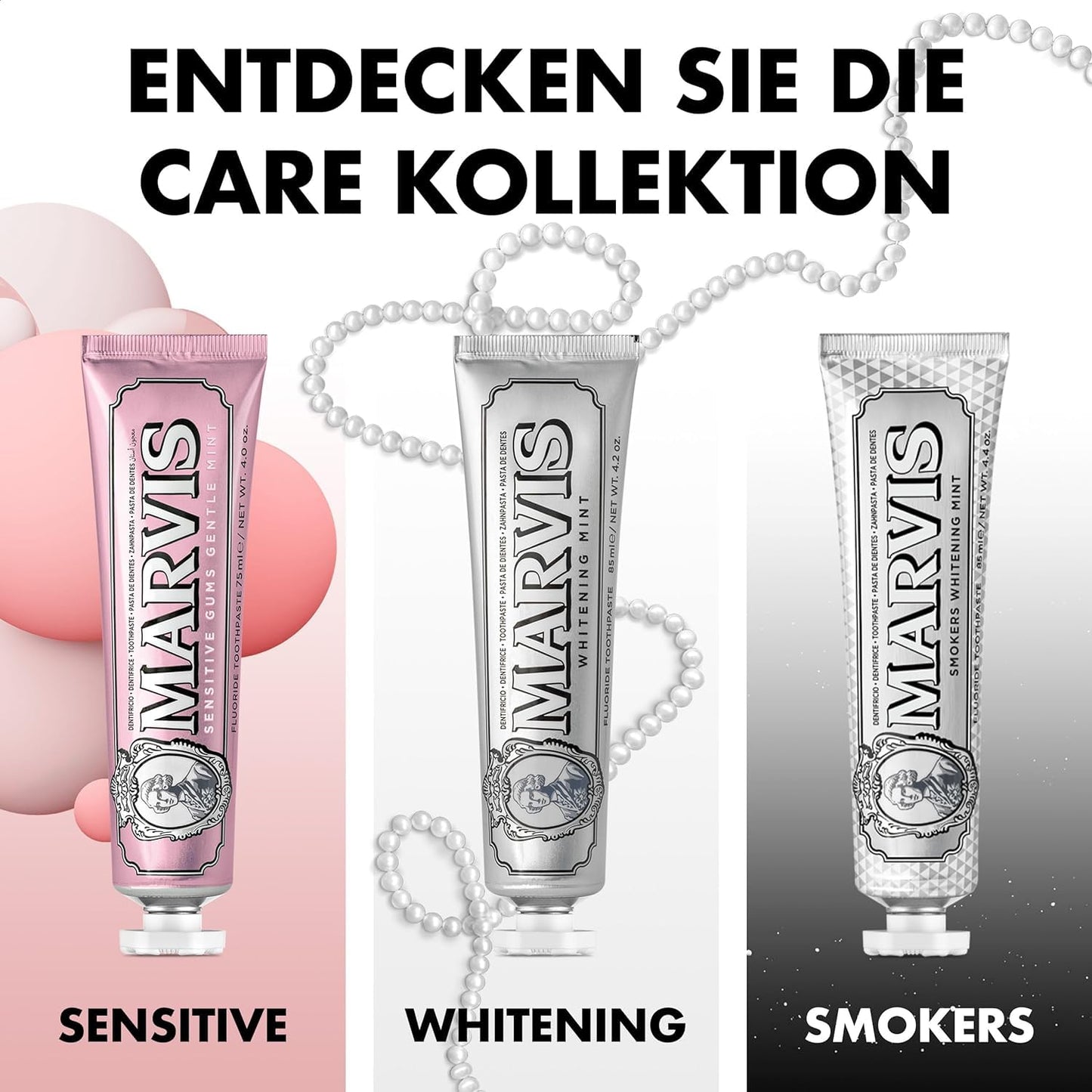 Marvis Smokers Whitening Mint Zahncreme, kühle Minze, 85 ml