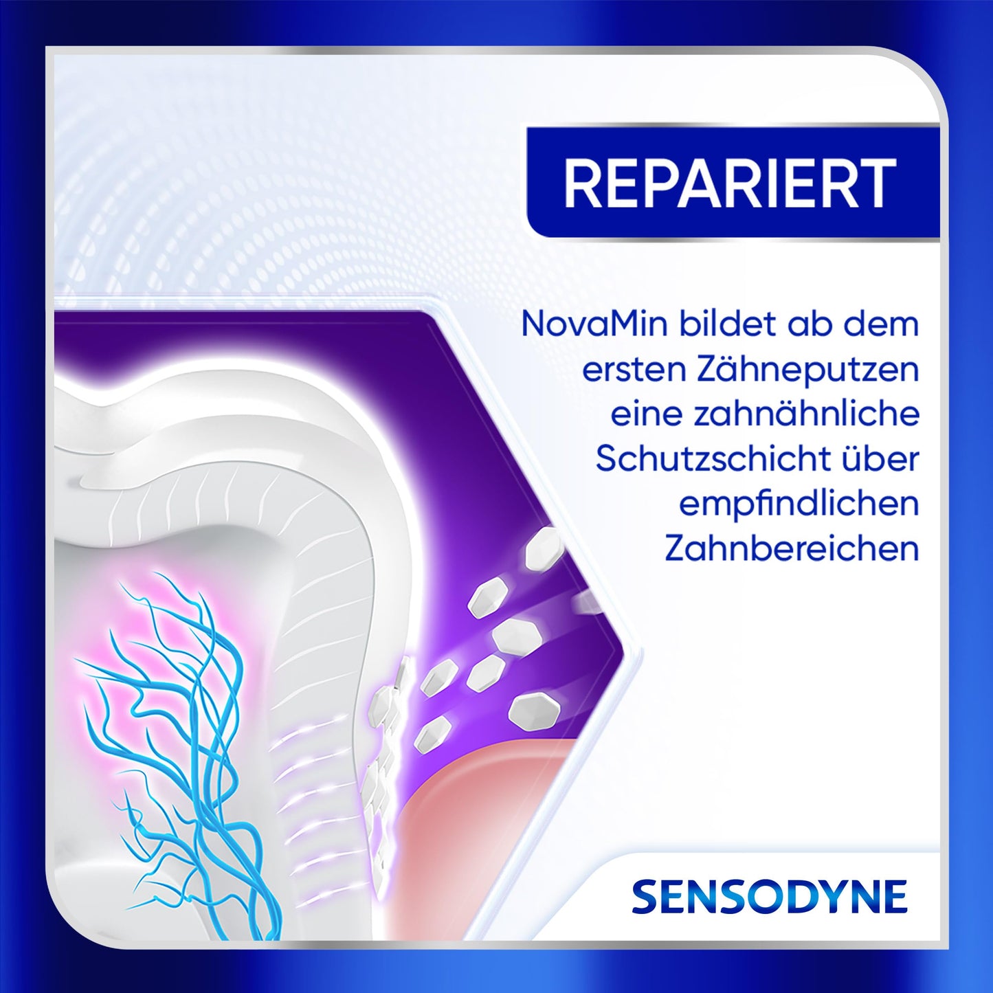 Zahnpasta - Sensodyne Clinical Repair, Zahncreme für empfindliche Zähne mit 5 % NovaMin, für langanhaltende Linderung, 3x75ml